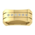 thumbnail image 1 of Araiya Fine Jewelry 14K Yellow Gold Round-shape Lab Grown Diamond Mens Wedding Band Ring ( 1/5 cttw, D-F Color, VS Clarity) Size 9, 1 of 4