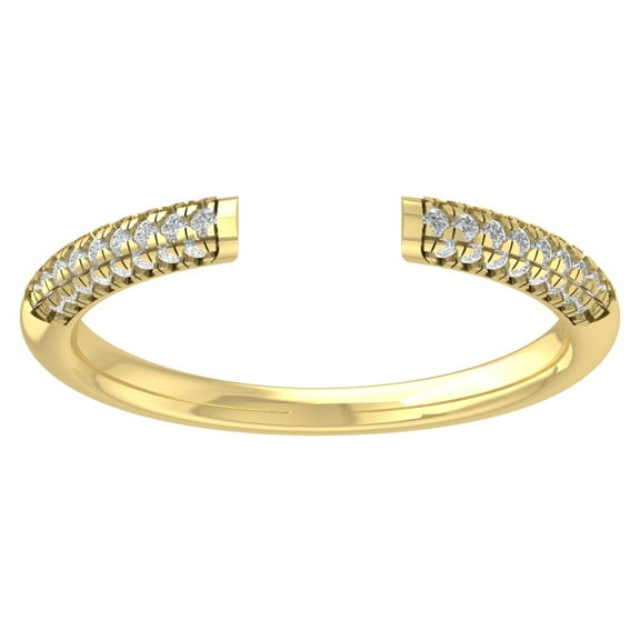 Araiya Fine Jewelry 14K Yellow Gold Round-shape Lab Grown Diamond Open Band Ring ( 1/5 cttw, D-F Color, VS Clarity) Size 10