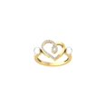 thumbnail image 1 of Araiya Fine Jewelry 14K Yellow Gold Round-shape Lab Grown Diamond Pearl Heart Ring (1/8 Cttw, D-F Color, VS1 Clarity) Size 10, 1 of 1