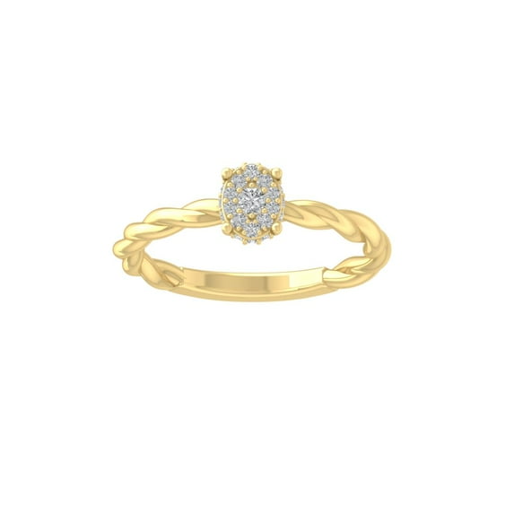 Araiya Fine Jewelry 14K Yellow Gold Round-shape Lab Grown Diamond Promise Ring ( 1/6 cttw, D-F Color, VS Clarity) Size 8.5