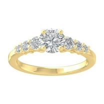 Araiya Fine Jewelry 14K Yellow Gold Round-shape Lab Grown Diamond Solitaire Engagement Ring ( 1 cttw, D-F Color, VS Clarity) Size 10