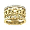 thumbnail image 1 of Araiya Fine Jewelry 14K Yellow Gold Round-shape Lab Grown Diamond Triple Row Band Ring ( 1 cttw, D-F Color, VS Clarity) Size 5, 1 of 4