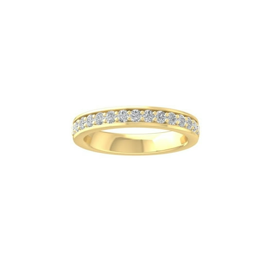 Araiya Fine Jewelry 14K Yellow Gold Round-shape Lab Grown Diamond Wedding Band Ring ( 1/2 cttw, D-F Color, VS Clarity) Size 10