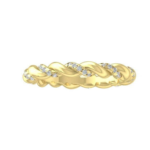 Araiya Fine Jewelry 14K Yellow Gold Round-shape Lab Grown Diamond Wedding Band Ring ( 1/3 cttw, D-F Color, VS Clarity) Size 6