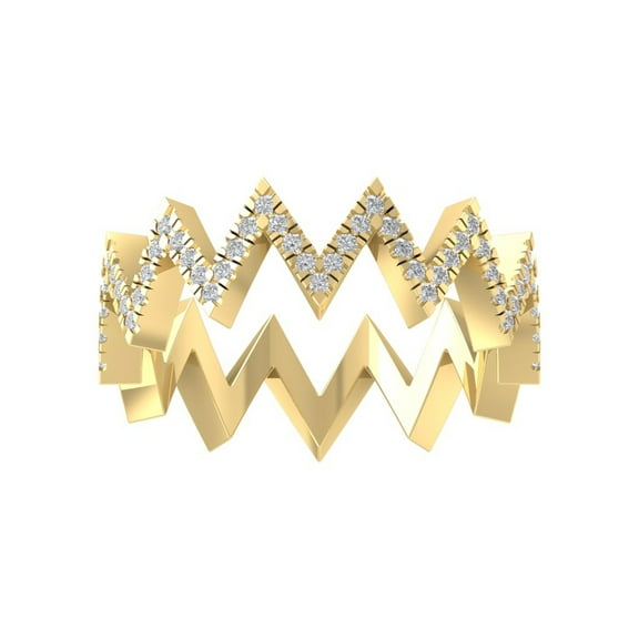 Araiya Fine Jewelry 14K Yellow Gold Round-shape Lab Grown Diamond Wedding Band Ring ( 1/4 cttw, D-F Color, VS Clarity) Size 10