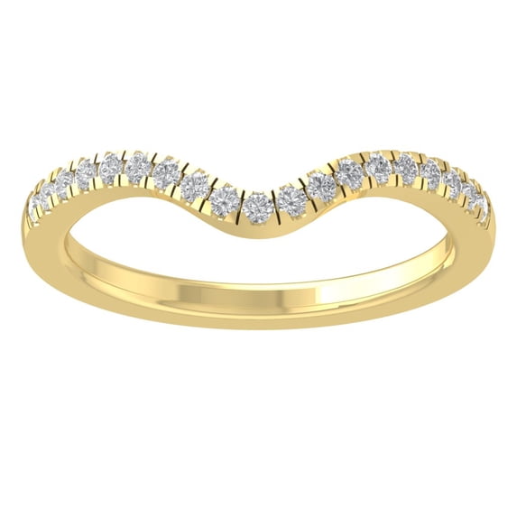 Araiya Fine Jewelry 14K Yellow Gold Round-shape Lab Grown Diamond Wedding Band Ring ( 1/4 cttw, D-F Color, VS Clarity) Size 6
