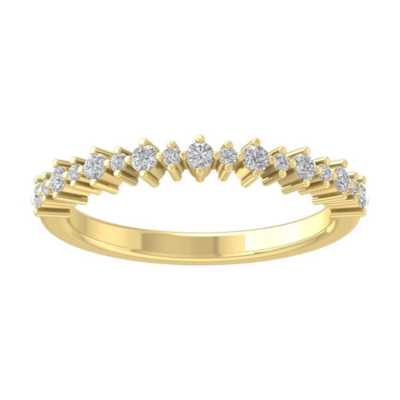 Araiya Fine Jewelry 14K Yellow Gold Round-shape Lab Grown Diamond Wedding Band Ring ( 1/4 cttw, D-F Color, VS Clarity) Size 8.5