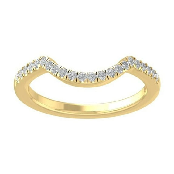 Araiya Fine Jewelry 14K Yellow Gold Round-shape Lab Grown Diamond Wedding Band Ring ( 1/6 cttw, D-F Color, VS Clarity) Size 8.5