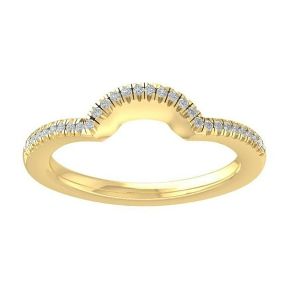Araiya Fine Jewelry 14K Yellow Gold Round-shape Lab Grown Diamond Wedding Band Ring ( 1/8 cttw, D-F Color, VS Clarity) Size 5.5