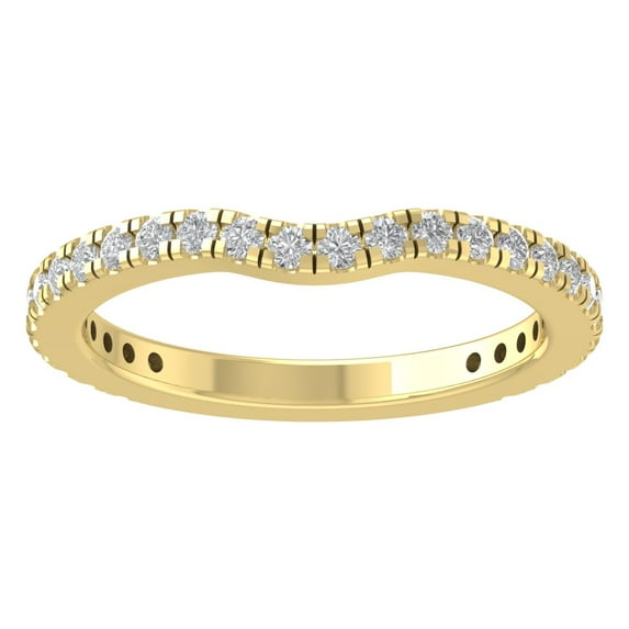 Araiya Fine Jewelry 14K Yellow Gold Round-shape Lab Grown Diamond Wedding Band Ring ( 2/5 cttw, D-F Color, VS Clarity) Size 7