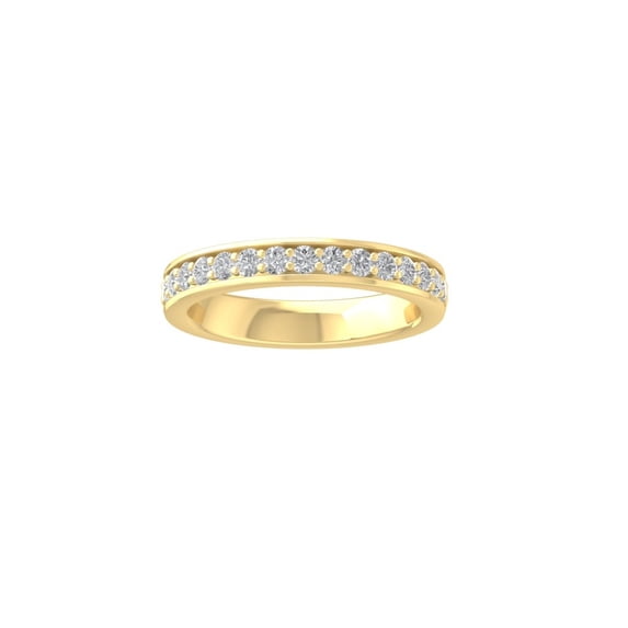 Araiya Fine Jewelry 14K Yellow Gold Round-shape Lab Grown Diamond Wedding Band Ring ( 8/9 cttw, D-F Color, VS Clarity) Size 10