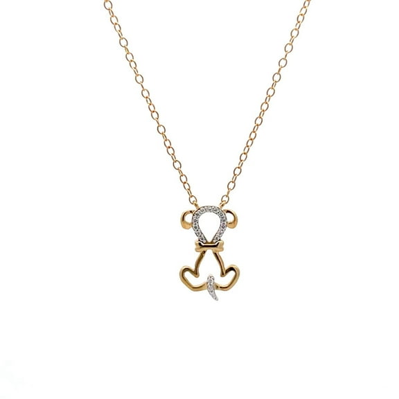 Araiya Fine Jewelry 14k White Gold Round-shape Lab Grown Diamond Animal Pendant with Silver Cable Chain Nacklace (1/9 cttw, D-F Color, VS1 Clarity) 18"