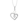 thumbnail image 1 of Araiya Fine Jewelry 14k White Gold Round-shape Lab Grown Diamond Heart Pendant with Silver Cable Chain Nacklace (7/9 cttw, D-F Color, VS1 Clarity) 18", 1 of 7