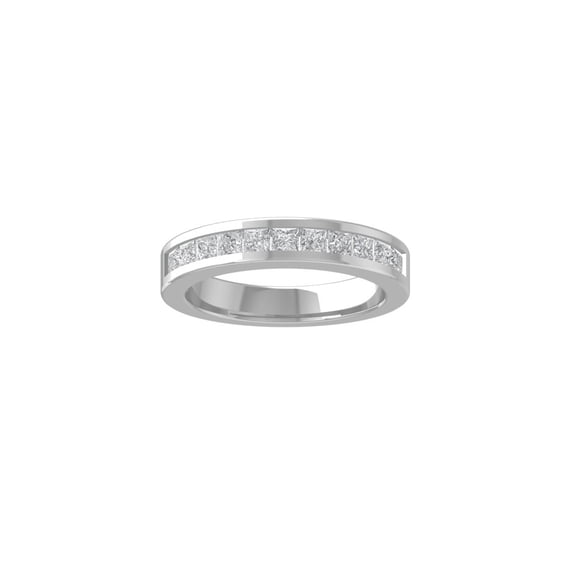 Araiya Fine Jewelry 925 Sterling Silver Princess-shape Lab Grown Diamond Wedding Band Ring ( 1 cttw, D-F Color, VS Clarity) Size 8