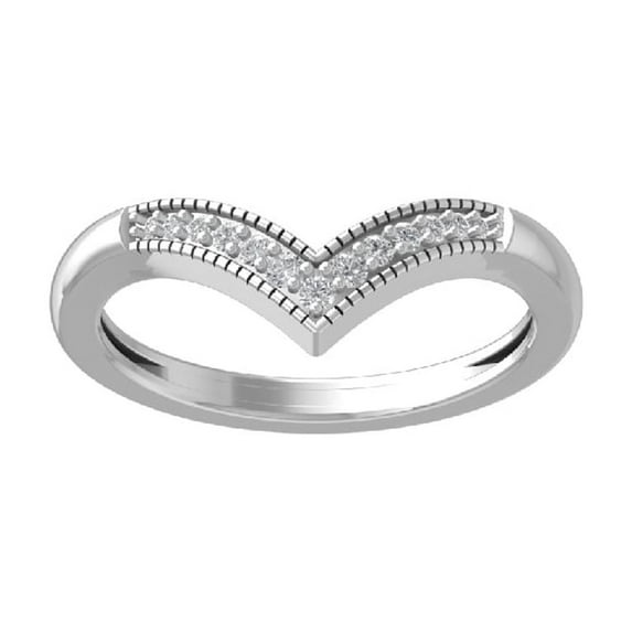 Araiya Fine Jewelry 925 Sterling Silver Round-shape Lab Grown Diamond Anniversary Ring ( 1/10 cttw, D-F Color, VS Clarity) Size 10