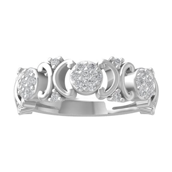 Araiya Fine Jewelry 925 Sterling Silver Round-shape Lab Grown Diamond Anniversary Ring ( 1/2 cttw, D-F Color, VS Clarity) Size 9