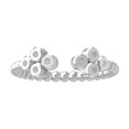 thumbnail image 1 of Araiya Fine Jewelry 925 Sterling Silver Round-shape Lab Grown Diamond Bypass Open Band Ring ( 1/10 cttw, D-F Color, VS Clarity) Size 6.5, 1 of 4