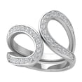 thumbnail image 1 of Araiya Fine Jewelry 925 Sterling Silver Round-shape Lab Grown Diamond Bypass Open Band Ring ( 1/2 cttw, D-F Color, VS Clarity) Size 8.5, 1 of 4