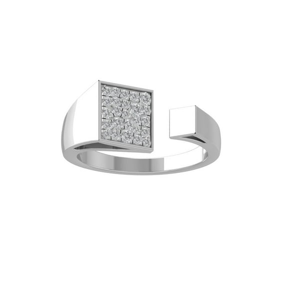 Araiya Fine Jewelry 925 Sterling Silver Round-shape Lab Grown Diamond Bypass Open Band Ring ( 1/5 cttw, D-F Color, VS Clarity) Size 5