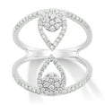 thumbnail image 1 of Araiya Fine Jewelry 925 Sterling Silver Round-shape Lab Grown Diamond Cluster Engagement Ring ( 1/2 cttw, D-F Color, VS Clarity) Size 6.5, 1 of 4