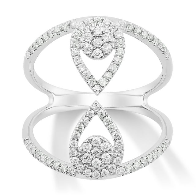 Araiya Fine Jewelry 925 Sterling Silver Round-shape Lab Grown Diamond Cluster Engagement Ring ( 1/2 cttw, D-F Color, VS Clarity) Size 6.5