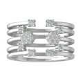 thumbnail image 1 of Araiya Fine Jewelry 925 Sterling Silver Round-shape Lab Grown Diamond Cluster Engagement Ring ( 1/3 cttw, D-F Color, VS Clarity) Size 8.5, 1 of 4