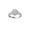 thumbnail image 1 of Araiya Fine Jewelry 925 Sterling Silver Round-shape Lab Grown Diamond Cluster Engagement Ring ( 1/3 cttw, D-F Color, VS Clarity) Size 9.5, 1 of 4