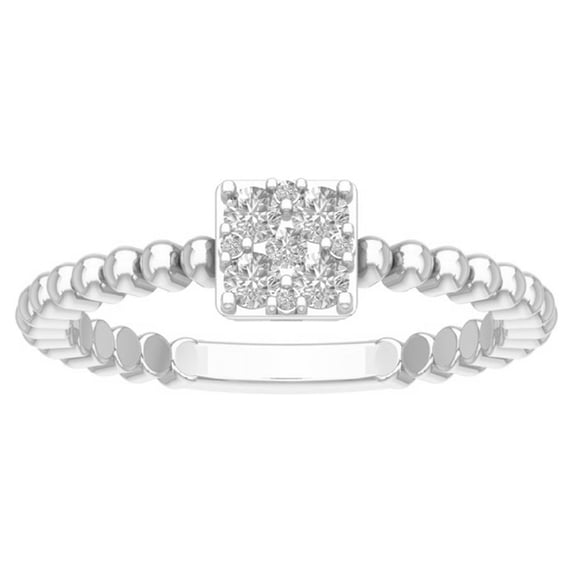 Araiya Fine Jewelry 925 Sterling Silver Round-shape Lab Grown Diamond Cluster Engagement Ring ( 1/4 cttw, D-F Color, VS Clarity) Size 6