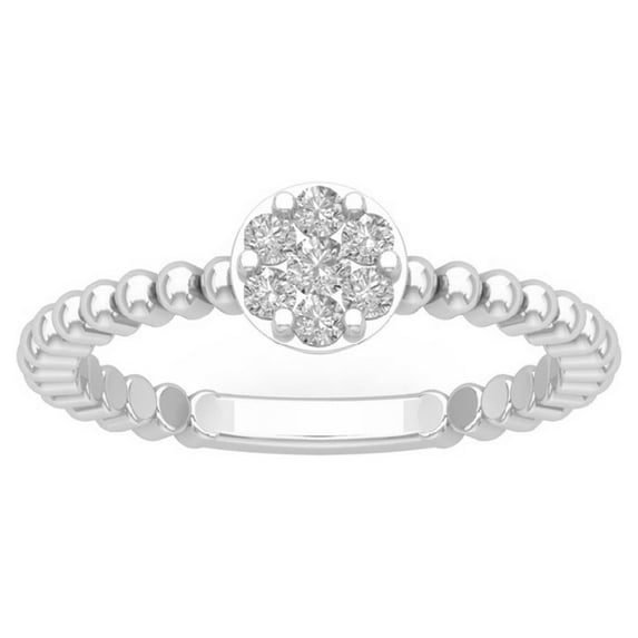 Araiya Fine Jewelry 925 Sterling Silver Round-shape Lab Grown Diamond Cluster Engagement Ring ( 1/4 cttw, D-F Color, VS Clarity) Size 9.5