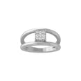 thumbnail image 1 of Araiya Fine Jewelry 925 Sterling Silver Round-shape Lab Grown Diamond Cluster Engagement Ring ( 1/5 cttw, D-F Color, VS Clarity) Size 5.5, 1 of 4