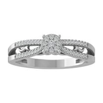 Araiya Fine Jewelry 925 Sterling Silver Round-shape Lab Grown Diamond Cluster Engagement Ring ( 1/5 cttw, D-F Color, VS Clarity) Size 9.5