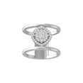 thumbnail image 1 of Araiya Fine Jewelry 925 Sterling Silver Round-shape Lab Grown Diamond Cluster Engagement Ring ( 2/5 cttw, D-F Color, VS Clarity) Size 9, 1 of 4
