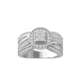 thumbnail image 1 of Araiya Fine Jewelry 925 Sterling Silver Round-shape Lab Grown Diamond Cluster Engagement Ring ( 3/4 cttw, D-F Color, VS Clarity) Size 9.5, 1 of 4
