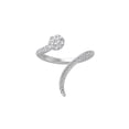 thumbnail image 1 of Araiya Fine Jewelry 925 Sterling Silver Round-shape Lab Grown Diamond Cluster Engagement Ring ( 3/7 cttw, D-F Color, VS Clarity) Size 9.5, 1 of 4