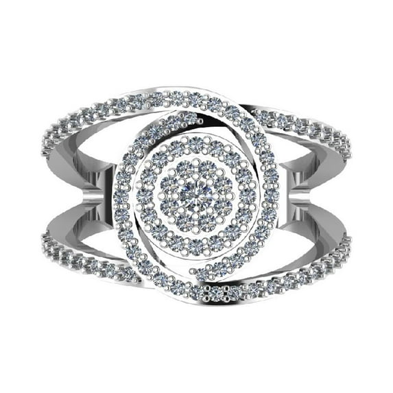 Araiya Fine Jewelry 925 Sterling Silver Round-shape Lab Grown Diamond Engagement Ring ( 1/2 cttw, D-F Color, VS Clarity) Size 5