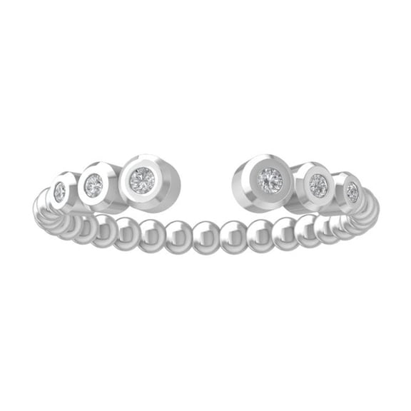 Araiya Fine Jewelry 925 Sterling Silver Round-shape Lab Grown Diamond Fashion Band Ring ( 1/10 cttw, D-F Color, VS Clarity) Size 10