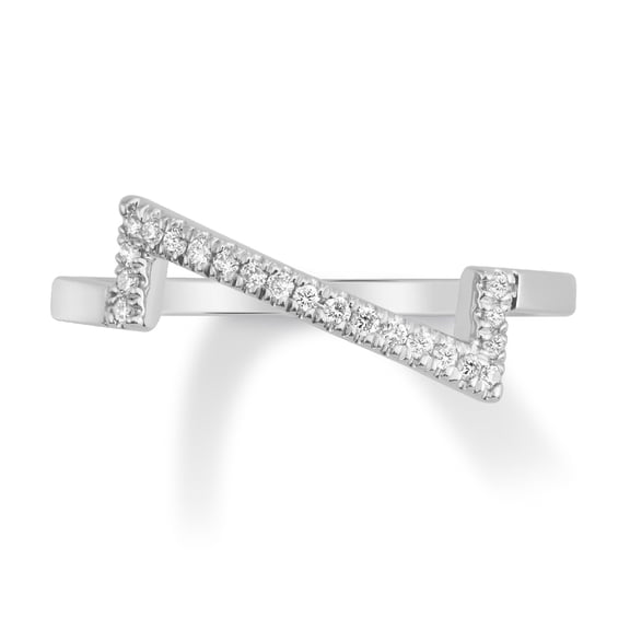 Araiya Fine Jewelry 925 Sterling Silver Round-shape Lab Grown Diamond Fashion Band Ring ( 1/10 cttw, D-F Color, VS Clarity) Size 5.5