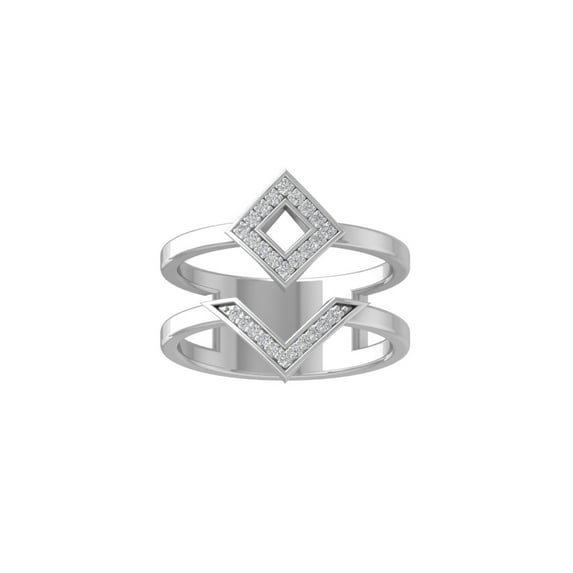 Araiya Fine Jewelry 925 Sterling Silver Round-shape Lab Grown Diamond Fashion Band Ring ( 1/10 cttw, D-F Color, VS Clarity) Size 5