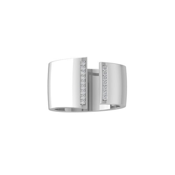 Araiya Fine Jewelry 925 Sterling Silver Round-shape Lab Grown Diamond Fashion Band Ring ( 1/10 cttw, D-F Color, VS Clarity) Size 9.5