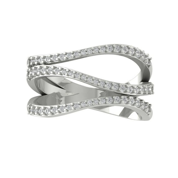 Araiya Fine Jewelry 925 Sterling Silver Round-shape Lab Grown Diamond Fashion Band Ring ( 1/2 cttw, D-F Color, VS Clarity) Size 8