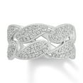 thumbnail image 1 of Araiya Fine Jewelry 925 Sterling Silver Round-shape Lab Grown Diamond Fashion Band Ring ( 1/2 cttw, D-F Color, VS Clarity) Size 9.5, 1 of 4