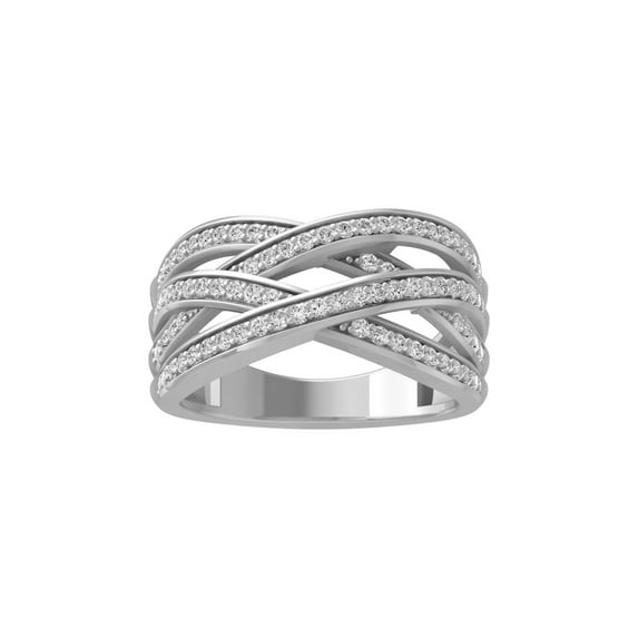 Araiya Fine Jewelry 925 Sterling Silver Round-shape Lab Grown Diamond Fashion Band Ring ( 1/2 cttw, D-F Color, VS Clarity) Size 9
