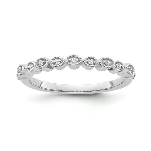 Araiya Fine Jewelry 925 Sterling Silver Round-shape Lab Grown Diamond Fashion Band Ring ( 1/20 cttw, D-F Color, VS Clarity) Size 8.5