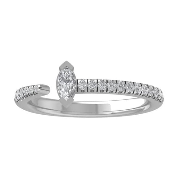 Araiya Fine Jewelry 925 Sterling Silver Round-shape Lab Grown Diamond Fashion Band Ring ( 1/3 cttw, D-F Color, VS Clarity) Size 7