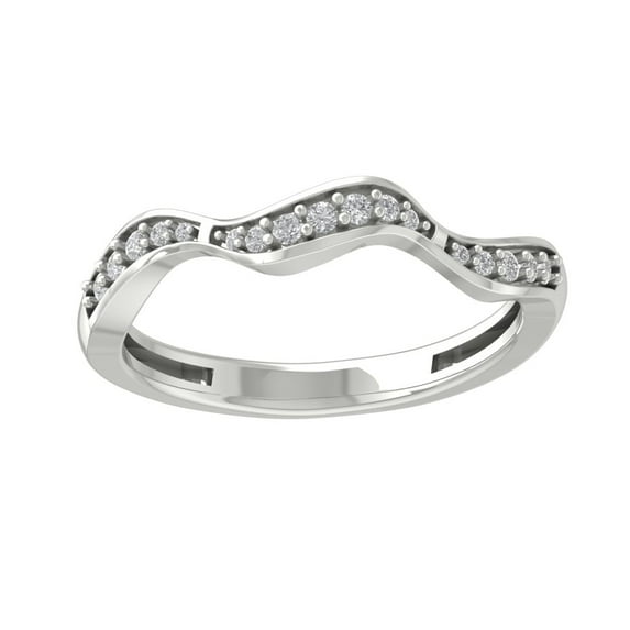 Araiya Fine Jewelry 925 Sterling Silver Round-shape Lab Grown Diamond Fashion Band Ring ( 1/6 cttw, D-F Color, VS Clarity) Size 6.5