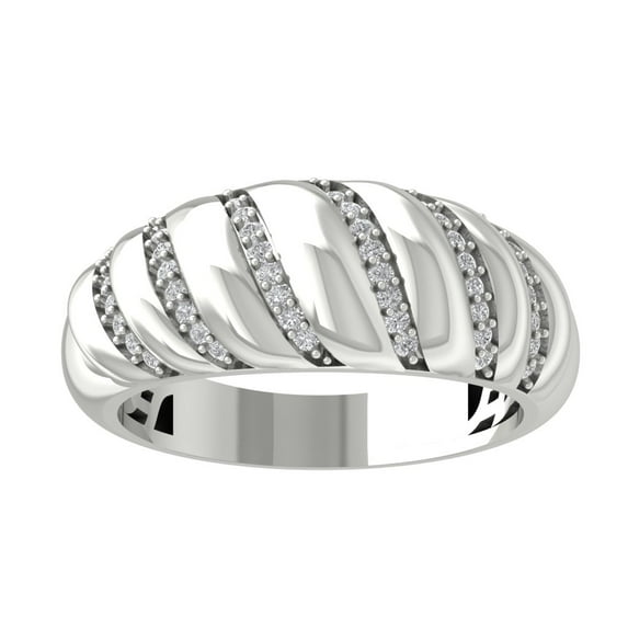 Araiya Fine Jewelry 925 Sterling Silver Round-shape Lab Grown Diamond Fashion Band Ring ( 1/6 cttw, D-F Color, VS Clarity) Size 6.5