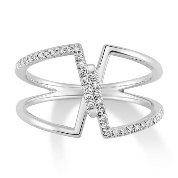 Araiya Fine Jewelry 925 Sterling Silver Round-shape Lab Grown Diamond Fashion Band Ring ( 1/6 cttw, D-F Color, VS Clarity) Size 6