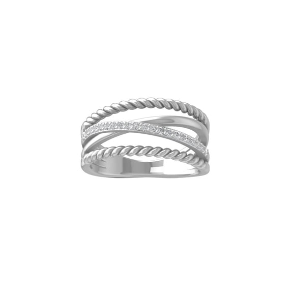 Araiya Fine Jewelry 925 Sterling Silver Round-shape Lab Grown Diamond Fashion Band Ring ( 1/6 cttw, D-F Color, VS Clarity) Size 7
