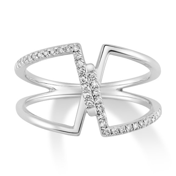 Araiya Fine Jewelry 925 Sterling Silver Round-shape Lab Grown Diamond Fashion Band Ring ( 1/6 cttw, D-F Color, VS Clarity) Size 9.5