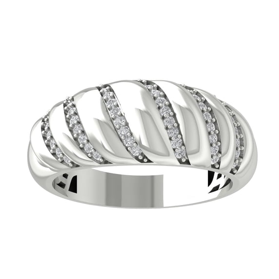 Araiya Fine Jewelry 925 Sterling Silver Round-shape Lab Grown Diamond Fashion Band Ring ( 1/6 cttw, D-F Color, VS Clarity) Size 9